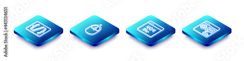 Wallpaper Mural Set Isometric line Programming language syntax, Computer mouse, Page with 404 error and Browser setting icon. Vector Torontodigital.ca