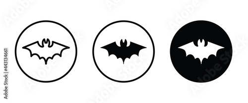 bat icon vector, sign, symbol, logo, illustration, editable stroke, flat design style isolated on white linear pictogram