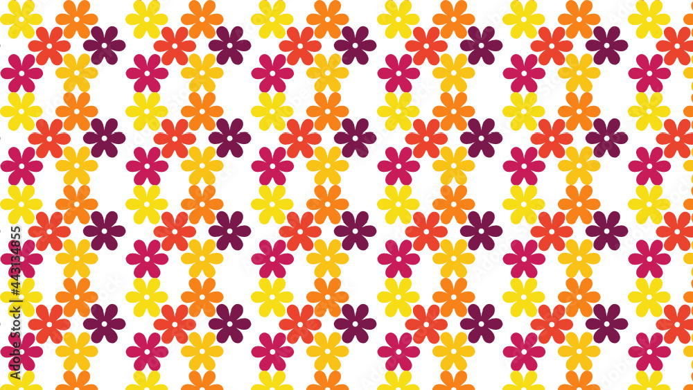seamless pattern with colorful flowers, gift wrapping