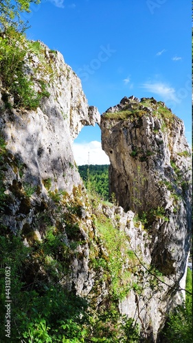 Rock formation in Blaubeuren, Germany photo
