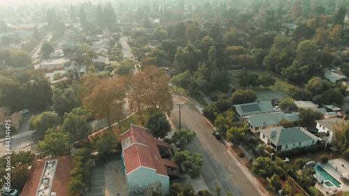 Aerial: Town of Claremont. Los Angeles, USA photo