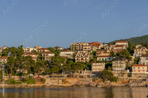Fototapeta Naklejka Na Ścianę i Meble -  Beautiful Mediterranean town on the seafront with many white houses with red roofs