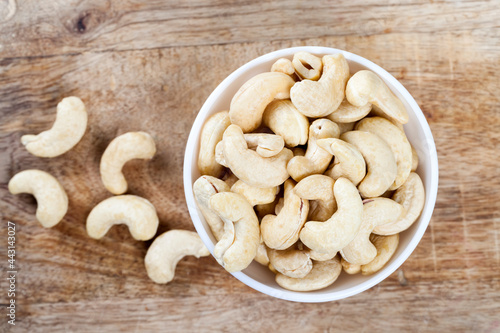 crunchy cashew nuts in a bowl