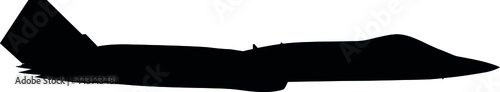 USAF US Air Force army military stealth multirole combat aircraft YF-23 Black Widow II Advanced Tactical Fighter plane Jet. Detailed vector illustration realistic silhouette