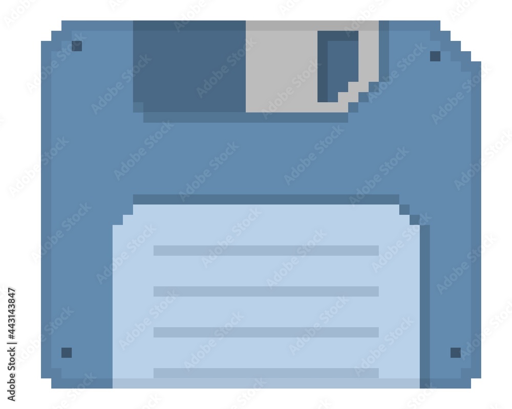 Diskette icon retro pixel art illustration concept Diskette icon retro pixel art illustration concept