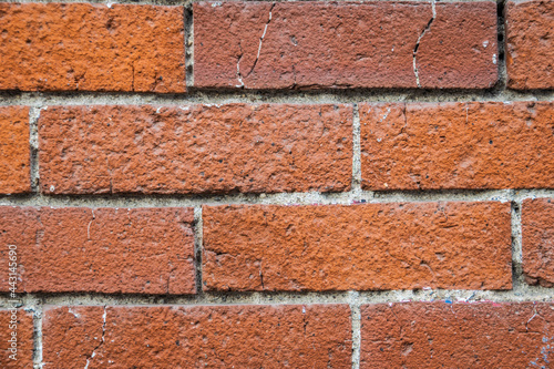 Close up of a red brick wall background