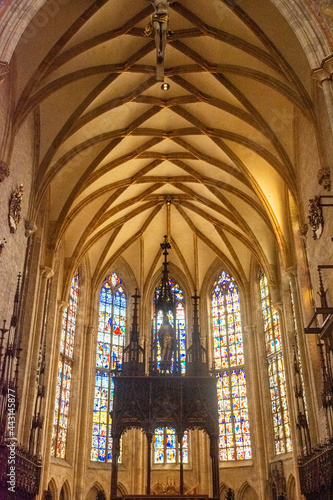 ULM, GERMANY, 7 AUGUST 2020: interior of Ulm Cathedral, the tallest church in the world