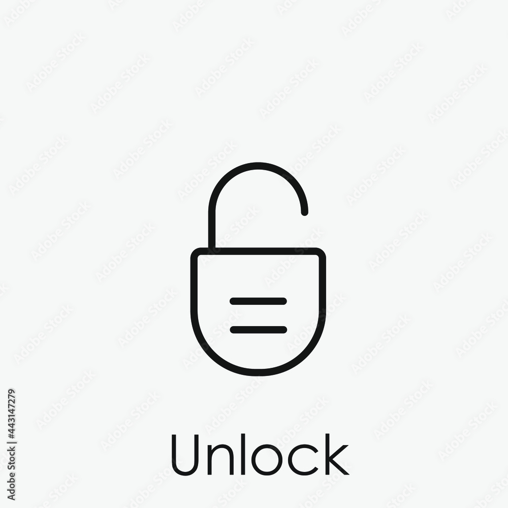Unlock vector icon. Editable stroke. Symbol in Line Art Style for Design, Presentation, Website or Apps Elements, Logo. Pixel vector graphics - Vector Unlock vector icon. Editable stroke. Symbol in Line Art Style for Design, Presentation, Website or Apps Elements, Logo. Pixel vector graphics - Vector