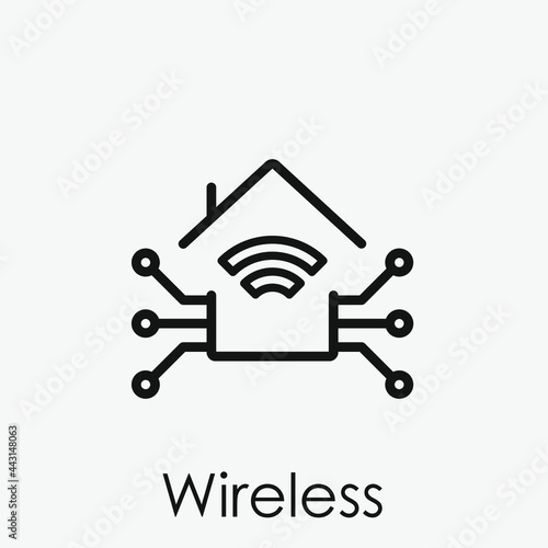 Wireless vector icon. Editable stroke. Symbol in Line Art Style for Design, Presentation, Website or Apps Elements, Logo. Pixel vector graphics - Vector