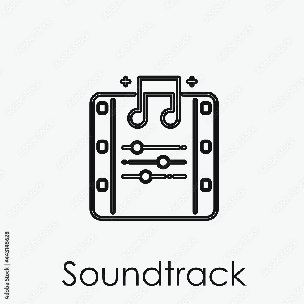 Soundtrack vector icon. Editable stroke. Symbol in Line Art Style for Design, Presentation, Website or Apps Elements, Logo. Pixel vector graphics - Vector Soundtrack vector icon. Editable stroke. Symbol in Line Art Style for Design, Presentation, Website or Apps Elements, Logo. Pixel vector graphics - Vector