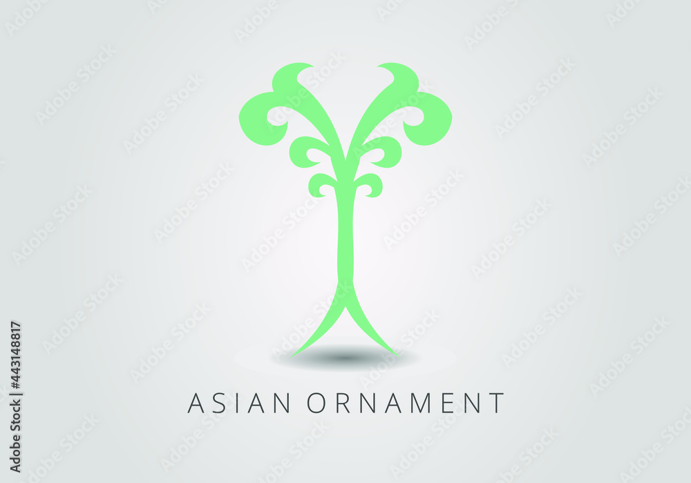 Obraz premium Ornate linear ornament in Kazakh traditional style. Asian floral design. Abstract Asian elements of the national pattern of the ancient nomads of the Kyrgyz, Mongols, Kazakhs, Tatars. EPS10.