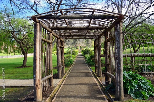 picturesque trellis and the government gardens at the port arthur historic site, port arthur, tasmania, australia