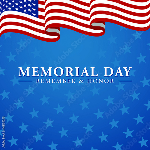 Modern Memorial Day United States Heroes Celebration Flag for Background Header Banner with white blue red color