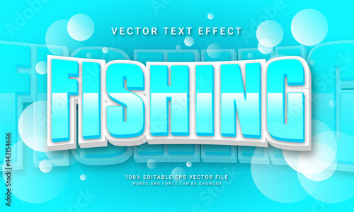 Fishing editable text effect with blue color theme