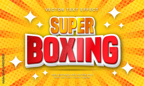 Super boxing editable text effect with world boxing competition theme photo