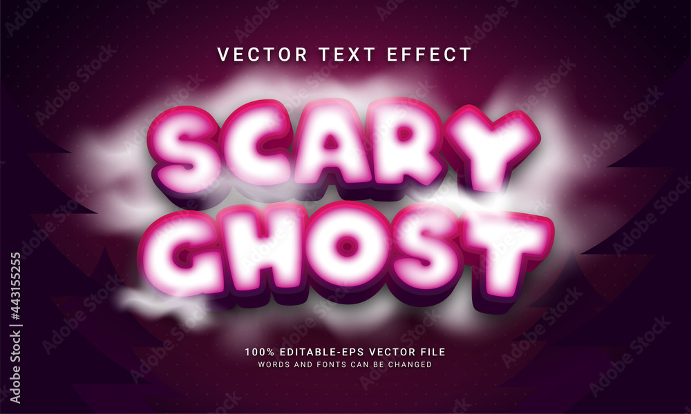 Scary ghost editable text effect with purple color theme Scary ghost editable text effect with purple color theme