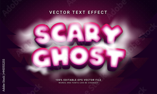 Scary ghost editable text effect with purple color theme