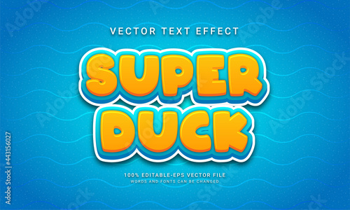 Super duck editable text effect with yellow color theme