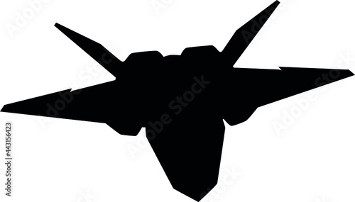USAF US Air Force army military stealth multirole combat aircraft YF-23 Black Widow II Tactical Fighter plane Jet. Detailed vector illustration realistic silhouette