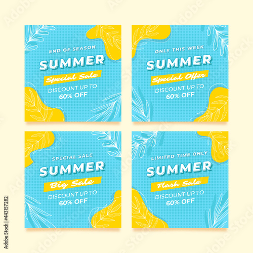 Instagram feed template summer promotion