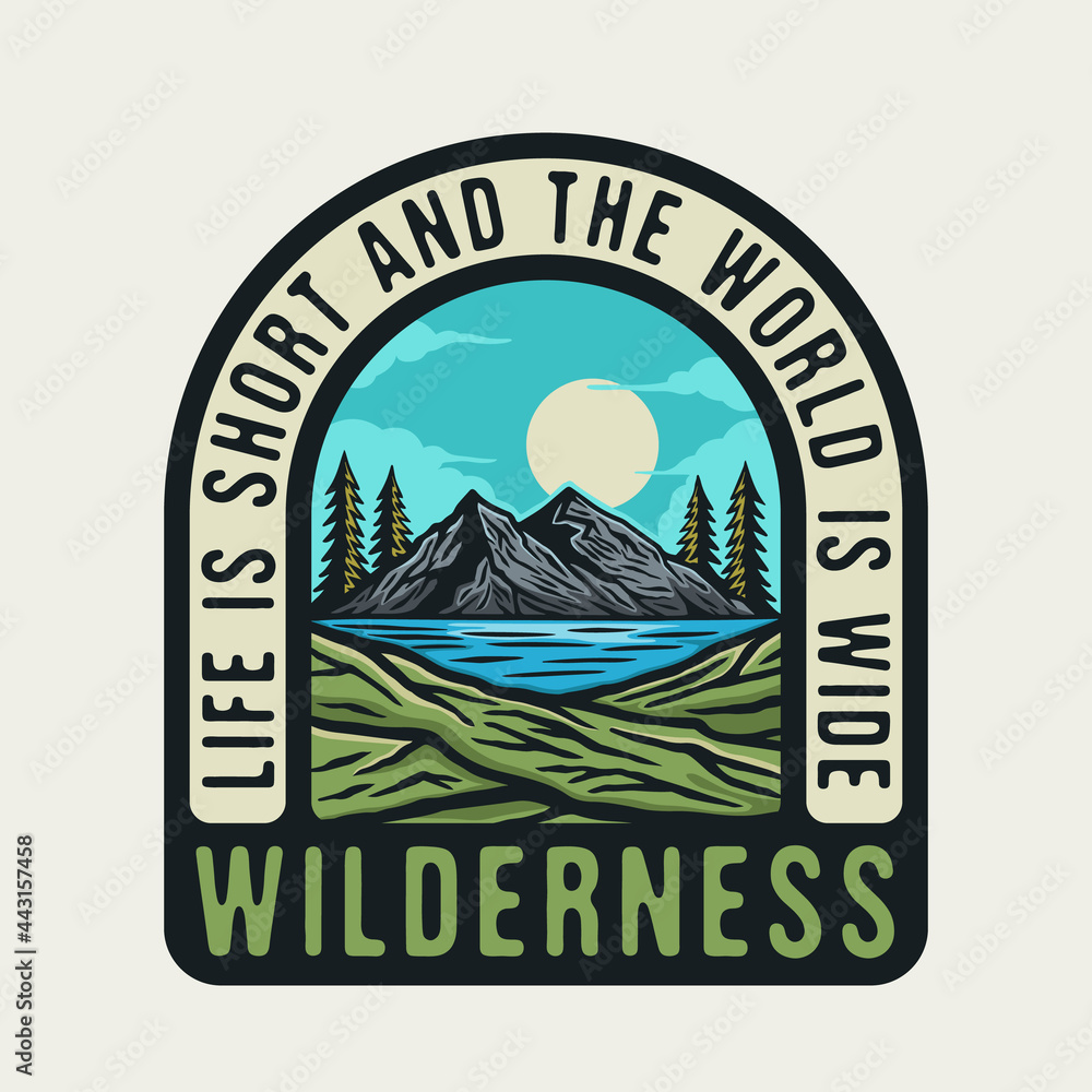 Colorful Adventure outdoor nature badge design