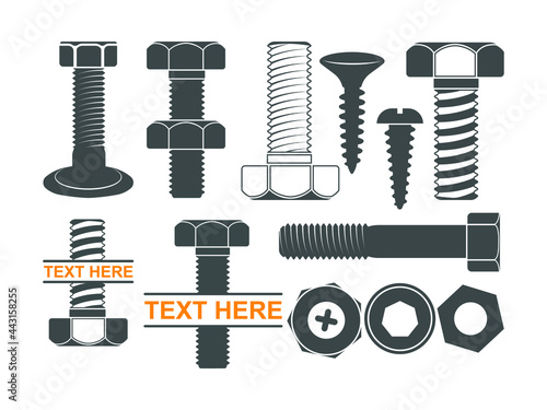 Bolt Screw Icon, Screw Icon, Bolt Screw Sign, Symbol, vector illustration isolated
