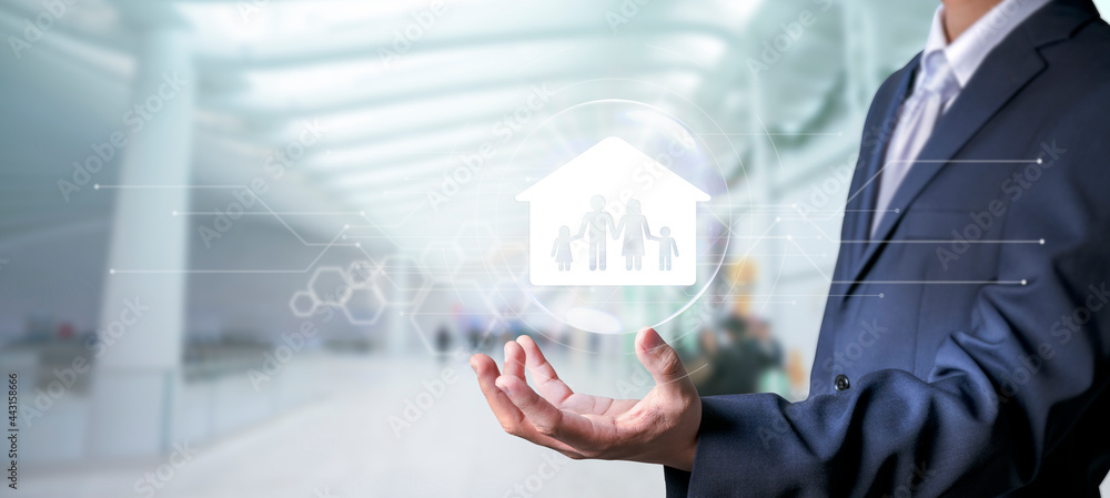 Businessman Holding transfer money transaction Icon, online payment and internet banking, Digital marketing, Finance and banking networking.