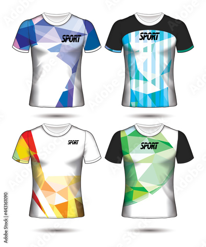  t-shirt templates abstract geometric collection of different colors polygonal mosaic