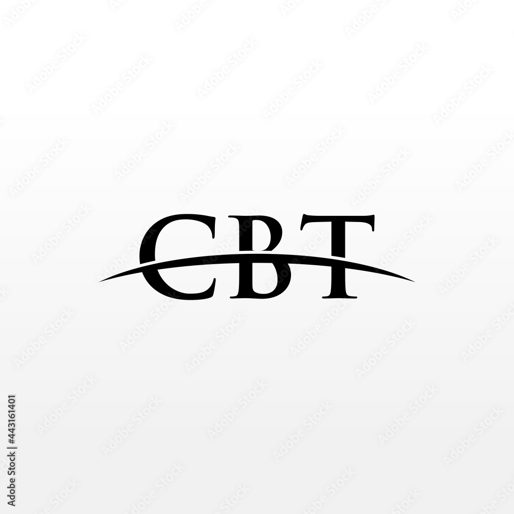 CBT initial overlapping movement swoosh horizon, logo design ...