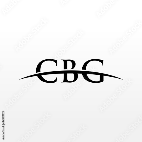 CBG initial overlapping movement swoosh horizon, logo design inspiration company business