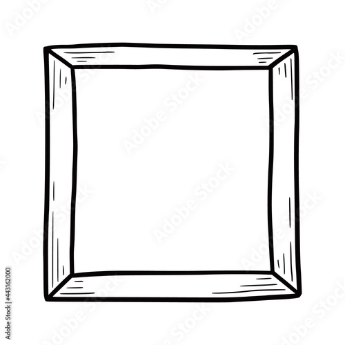 Hand drawn photo frame, picture border. Doodle sketch style. Frame of scribble, squiggly. Vector illustration.