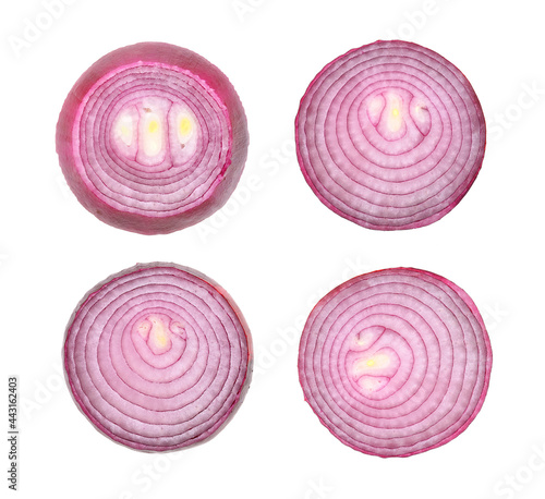 Onion piece on white background
