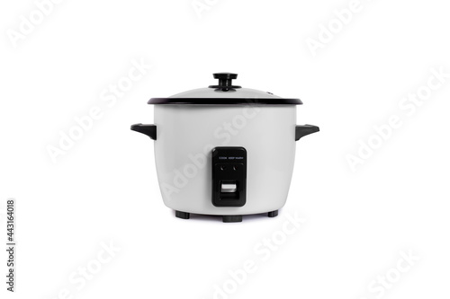 Electric rice cooker isolated on white background.