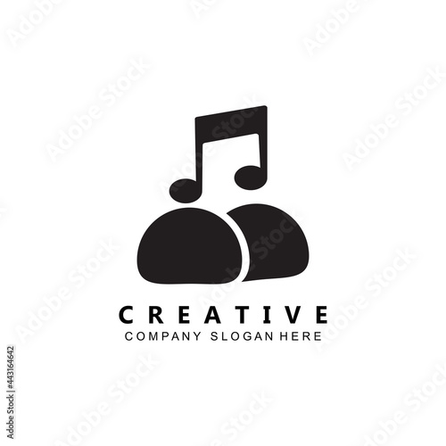 simple music rhythm note logo vector symbol