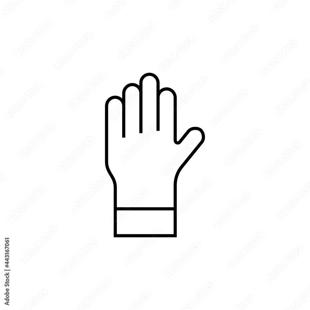garden glove icon in flat black line style, isolated on white background garden glove icon in flat black line style, isolated on white background