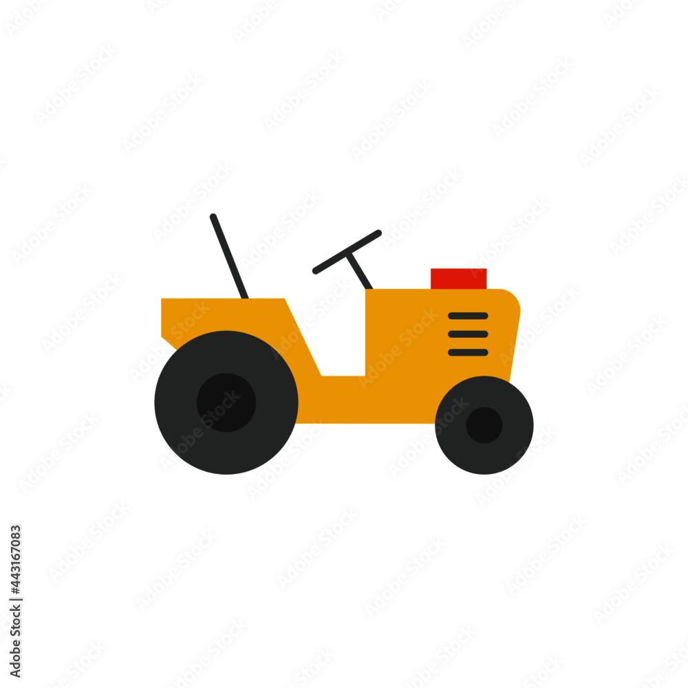 Mini tractor icon in color icon, isolated on white background 