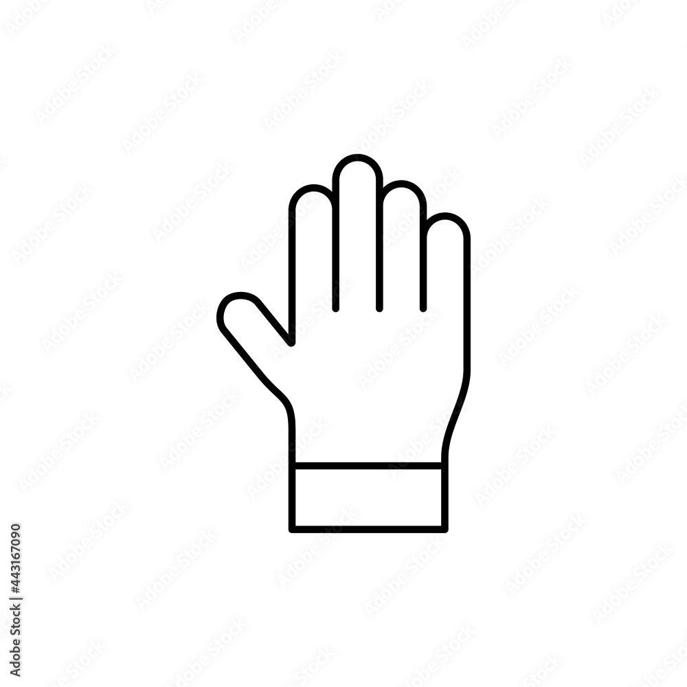 garden glove icon in flat black line style, isolated on white background garden glove icon in flat black line style, isolated on white background