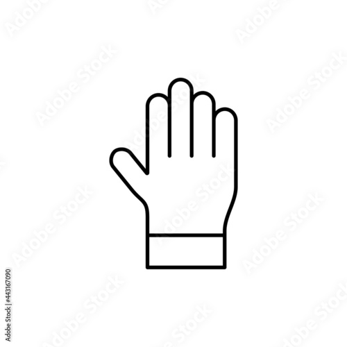garden glove icon in flat black line style, isolated on white background 