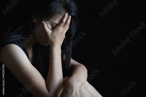 Women feeling lonely and sad, psychological and mental troubles, suffering from bad relationship or break up, Depression, Violence against women.
