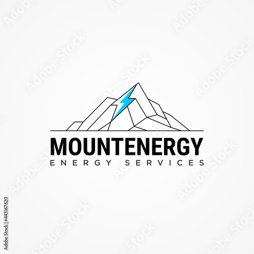 Mountenergy logo, energy mine service vector