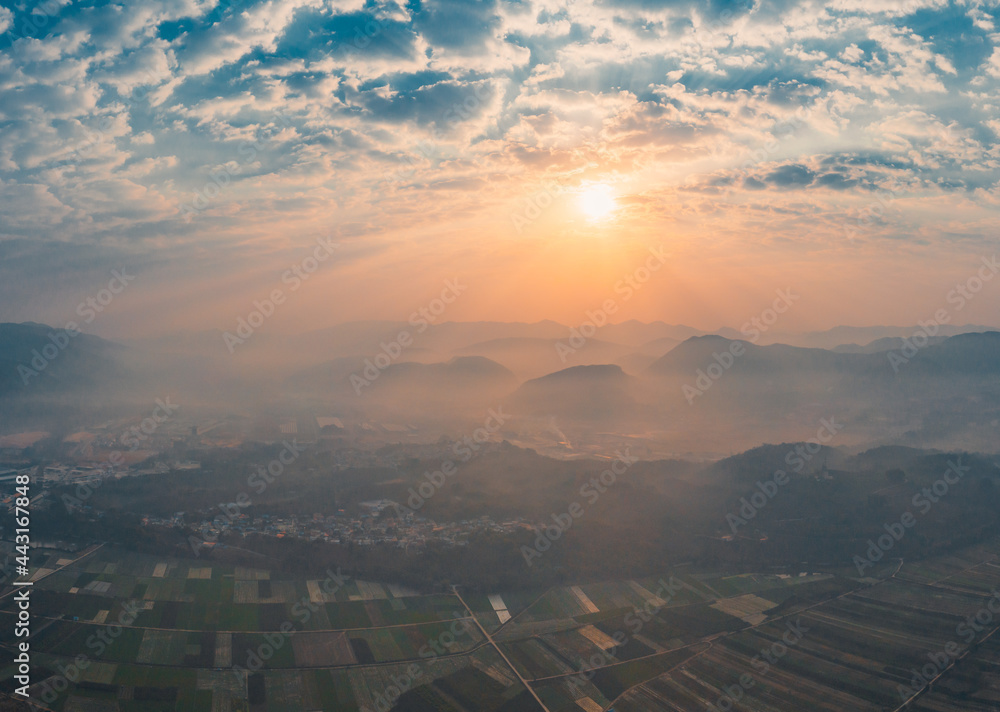 sunrise over the mountains