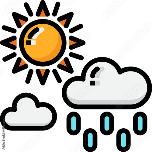 drizzle sunny color outline icon