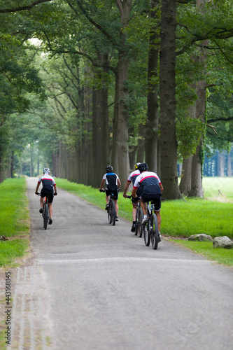 Drei Männer mit Ihren Mountenbikes auf Tour, Lochem Niederlande