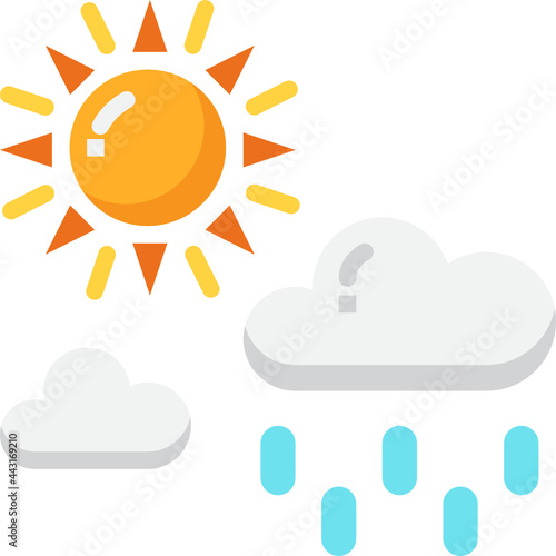 drizzle sunny flat icon