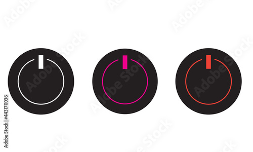 A set of 2D on-off buttons with a simple design