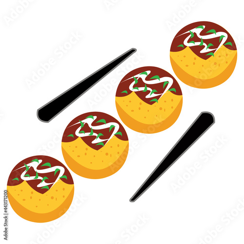 Simple illustration design of traditional japanese food set with local theme
