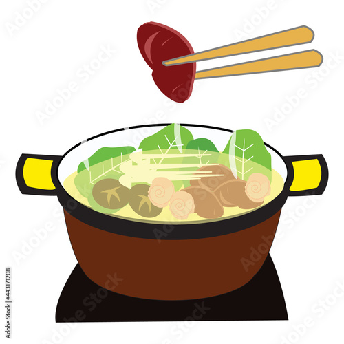 Simple illustration design of traditional japanese food set with local theme