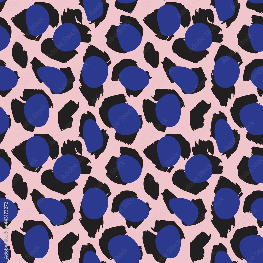 Pink Navy Animal Leopard Seamless Pattern Background Pink Navy Animal Leopard Seamless Pattern Background