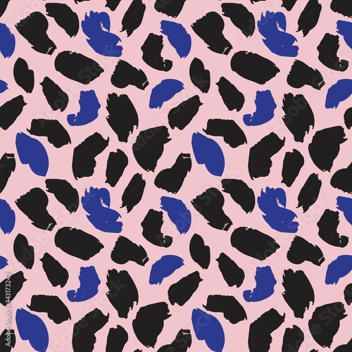 Pink Navy Animal Leopard Seamless Pattern Background