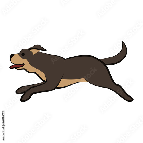 Cute Cartoon Vector Illustration icon of a big dog. It is flat style.